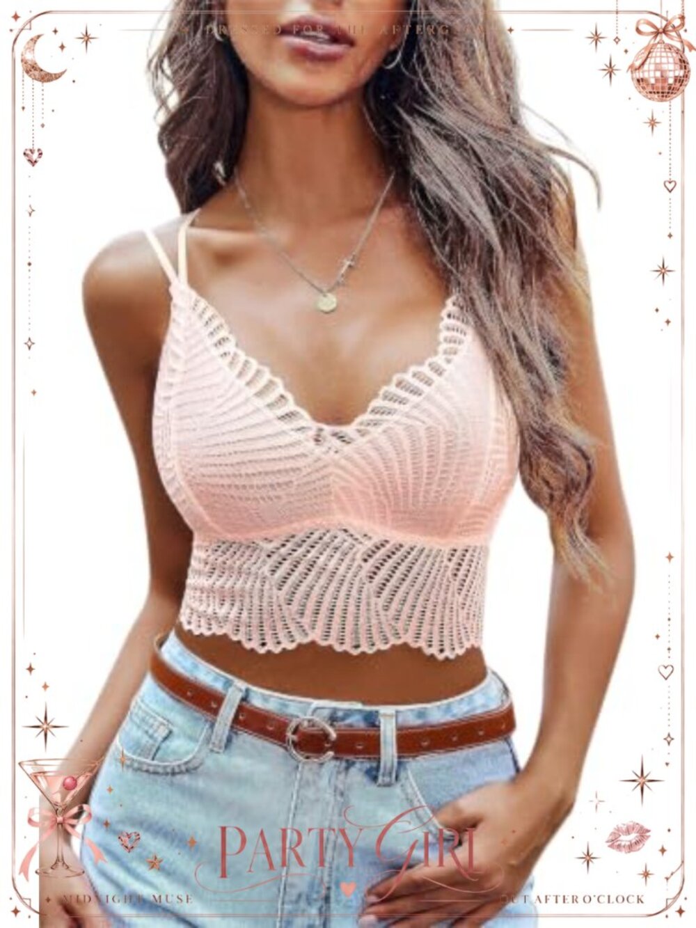 Lace Bralette Camisole V-Neck Floral Embroidery Crop Top